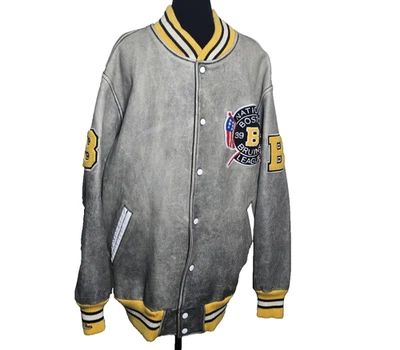Chaqueta de cuero Mitchell & Ness Boston Bruins Foto 1 de 4