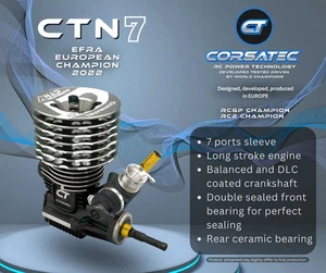 CT50001 Corsatec CTN7 Motore 7 Luci .21 Tuned Ceramico Corsa Lunga 1:8 Buggy - Foto 1 di 2