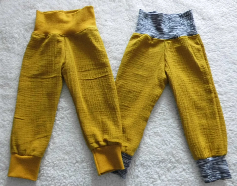 Sommerhose ♥ Musselinhose ♥ Unifarben  Senfgelb  ♥  Gr. 62 - 158 - Bild 1 von 1