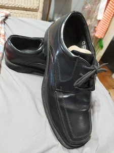 Zapatos Dexter Hombre 10.5 Oxford Negros Imitación Cuero Puntera Cuadrada Cómodos Parte Superior Baja - Imagen 1 de 7