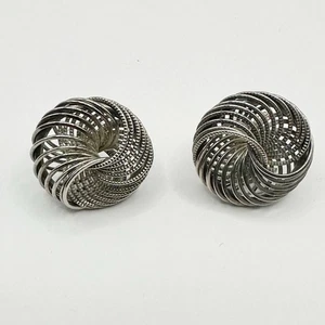Pendiente nudo vintage tono plata minimalista retro negocios joyería informal - Imagen 1 de 6