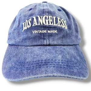 Los Angeles Vintage Made Hat  Denim Blue Baseball Trucker Cap Adjustable Back  - Picture 1 of 7
