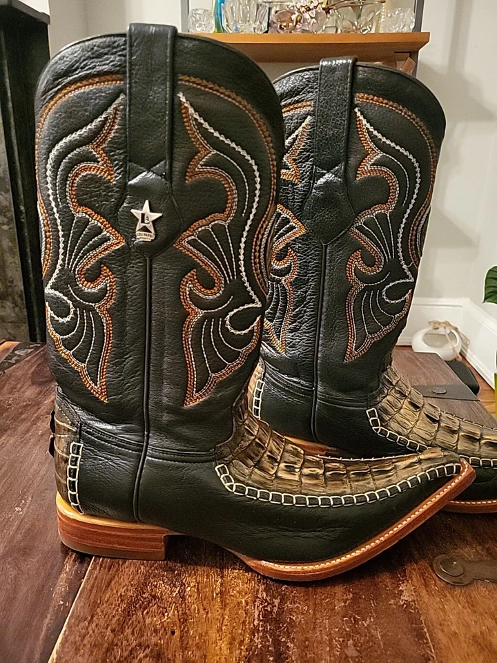 Botas Los Altos Cobre Genuino Cola de Cocodrilo con Puntera de Ciervo 3X M 10EE 952834 USADAS EN EXCELENTE ESTADO Foto 1 de 4