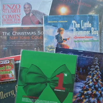 Holiday Vinyl LP Lot, Nat King Cole Christmas Song + 10 More Albums - Great Gift Foto 1 de 4