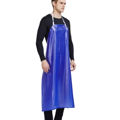 Unisex PVC Plastic Bib Apron Chef Kitchen Catering BBQ Labor Work Pinafore Work - Image 1 of 4