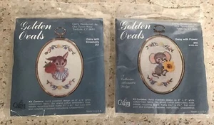 Vintage Golden Ovals Needlepoint Cathy Embroidery Kits DAISY lot 2 - New Sealed - Picture 1 of 5