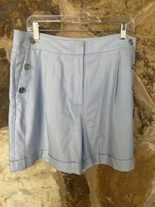 Michael Kors Womens Light Blue Pleated Sailor Short Size 12 - Picture 1 of 6