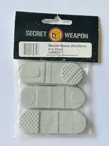 Warhammer 40k/AOS Secret Weapon Beveled Bases 25x70mm Iron Deck 3 Pack - Foto 1 di 3