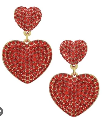 HEIDI DAUS "Love, Heidi Style" Dangle Earrings ~ Pierced Disc Back ~ Lt. Siam - Image 1 of 4