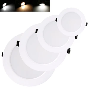 6W 9W 12W 18W 24W Dimmable LED Recessed Ceiling Downlight Fixture White Lamps RC - Picture 1 of 15