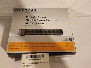 Netgear ProSafe GS108T-200NAS 8-Port Gigabit Smart Switch-PD/AC Power - NEW! - Picture 1 of 2