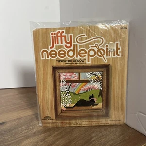 1979 Jiffy Nadelspitzen-Set "Springtime Window" #5284 Katze Vintage VERSIEGELT - Bild 1 von 2