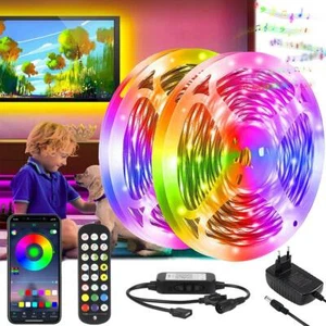 RGB LED Stripe Streifen Leiste 5050 Lichtband Lichtschlauch Lichterkette Dimmbar - Bild 1 von 15