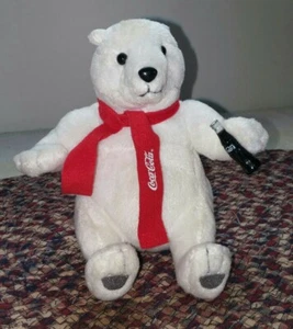 VTG Coca Cola Polar Bear 6" T Plush Holding Coke Bottle Beverly Hills Gift Co. - Picture 1 of 6