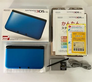 Consola Nintendo 3DS LL XL Azul con Cargador/Lápiz óptico/Tarjeta SD versión japonesa - Imagen 1 de 11