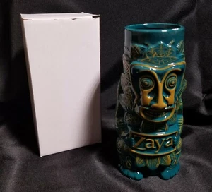 Zaya Rum Green Glazed Ceramic Tiki Mug Cup Glass With Hummingbird NEW - Picture 1 of 2
