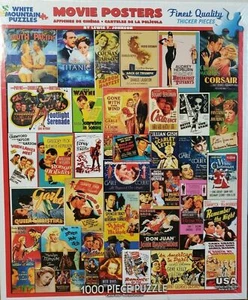 Television History & Movie Poster 1000 Piece Jigsaw Puzzles White Mountain - Picture 1 of 2