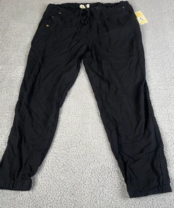 Michael Kors Jogger Pants Womens 10 Black Pockets Tapered Leg Lightweight - Picture 1 of 16