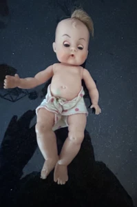 RARA bambola vintage drink/wet baby anni 50 capelli modellati con germogli occhi addormentati LEGGI - Foto 1 di 7