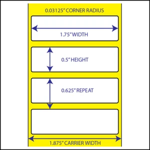 Direct Thermal 1.75"x0.5" Labels for Zebra ZD/GX/GK & 1" core printers -12 ROLLS - Picture 1 of 1