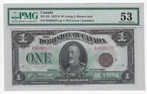 1923 DOC DC-25i, $1 McC/Sau SN# B4866327, Bronze Seal Group 2 PMG AU-53 - Picture 1 of 2