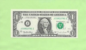1995 ..UNCIRC $1 J 3391 2791 I .... 1995 $1 J-I BELLA BANCONOTA FRN - Foto 1 di 2