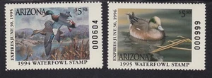 US AZ8, AZ9 Arizona State Duck Stamp Mint OG NH SCV $26 - Picture 1 of 2