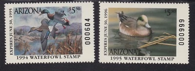 US AZ8, AZ9 Arizona State Duck Stamp Mint OG NH  SCV $26 - Image 1 of 2