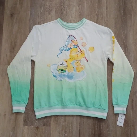 Sanrio Hello Kitty Care Bears Green Keroppi Graphic Sweatshirt Size XS