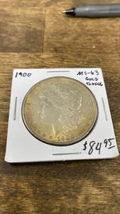 RARE GOLD TONED 1900-P MORGAN SILVER DOLLAR $1 - Picture 1 of 2