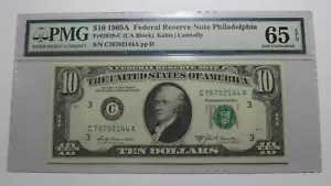 $10 1969-A Federal Reserve Bank Note Bill PMG Graded Gem Uncirculated 65EPQ! - Picture 1 of 4