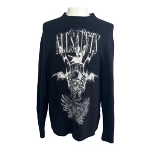 Allsaints Alpaca Wool Crewneck Logo Sweater - Picture 1 of 7