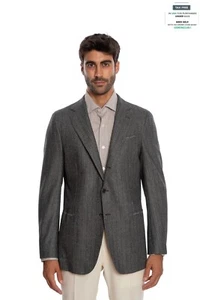 $2050 LUIGI BORRELLI ""MILANO"" Chaqueta Gris Cosida a Mano Lana Virgen 42 EE. UU./52 EU - Imagen 1 de 7