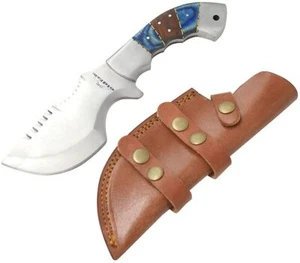 10,5 Zoll zweifarbiges Holz Tracker Survival Messer volle Tang Klinge mit Hülle - Bild 1 von 8