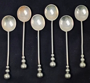 Cuchara Demitasse de plata Hallberg Stockholm 6 CG Art Deco escandinava moderna 1936 - Imagen 1 de 6