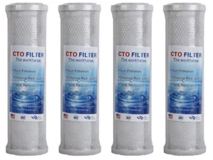 10"x2,5" CTO Aktivkohleblock Wasserfilter Kartusche unter Spüle 5μm 4er Pack - Bild 1 von 2