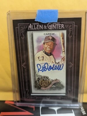 2022 Allen & Ginter Mini Black Framed Auto #MA-RC Rod Carew /25 - Twins - Image 1 of 2