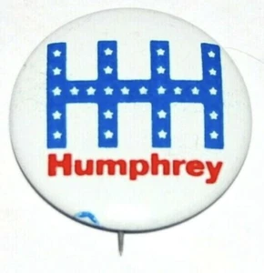 1968 HUBERT HUMPHREY Wahlkampf Pin Pinback Button Politisch Präsidentschaftswahl - Bild 1 von 1