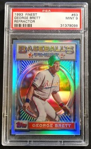 1993 GEORGE BRETT TOPPS FINEST REFRACTOR #63 PSA 9 ROYALS HOF (063)