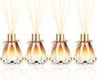 4Pcs Reed Diffuser, Reed Diffuser Empty Bottles with 20Pcs Reed Diffuser Sticks,