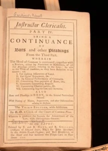 1727 Instructor Clericalis Robert Gardiner Clerk Part IV Third Edition - Picture 1 of 7