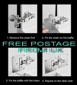 2X Kitchen Cabinet Hinge Repair Plate Door Repair Kit UK - Picture 1 of 3