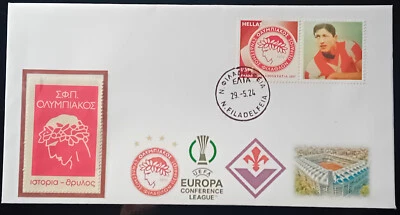 Uefa Europa Conference League 2024 Olympiakos-Fiorentina Greek FDC & Revenue N9 - Image 1 of 4