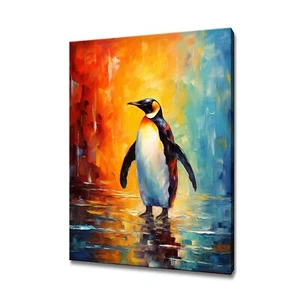 Stampa arte pinguino imperatore | immagine tela animali | parete pittura fauna selvatica - Foto 1 di 10