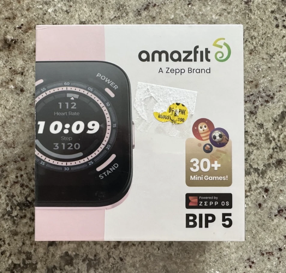 Amazfit A2215 Bip 5 Smart Watch Ultra Large Screen, Pastel Pink Brand New - Image 1 of 2