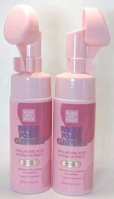 Мягкая щетка для чистки лица X2 KISS MY FACE гиалуроновая кислота и экстракт розы - Изображение 1 из 4