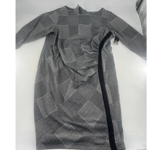 Soho Apparel Dress Plus 2X Sheath Black White Round Neck Women Career Work New - Picture 1 of 9