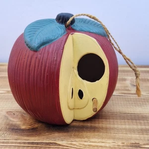 Vintage Ceramic Red Apple Hanging Bird Birdhouse 5.5"X5" - Picture 1 of 7
