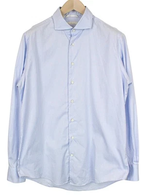 Suitsupply Uomo Formelle Camicia 43/17 Celeste Misto Cotone Puro Extra - Immagine 1 di 4