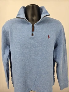 Ralph Lauren Pullover Large Blue Golf Active 1/4 Zip Thermal Long Sleeve Men ! - Picture 1 of 17
